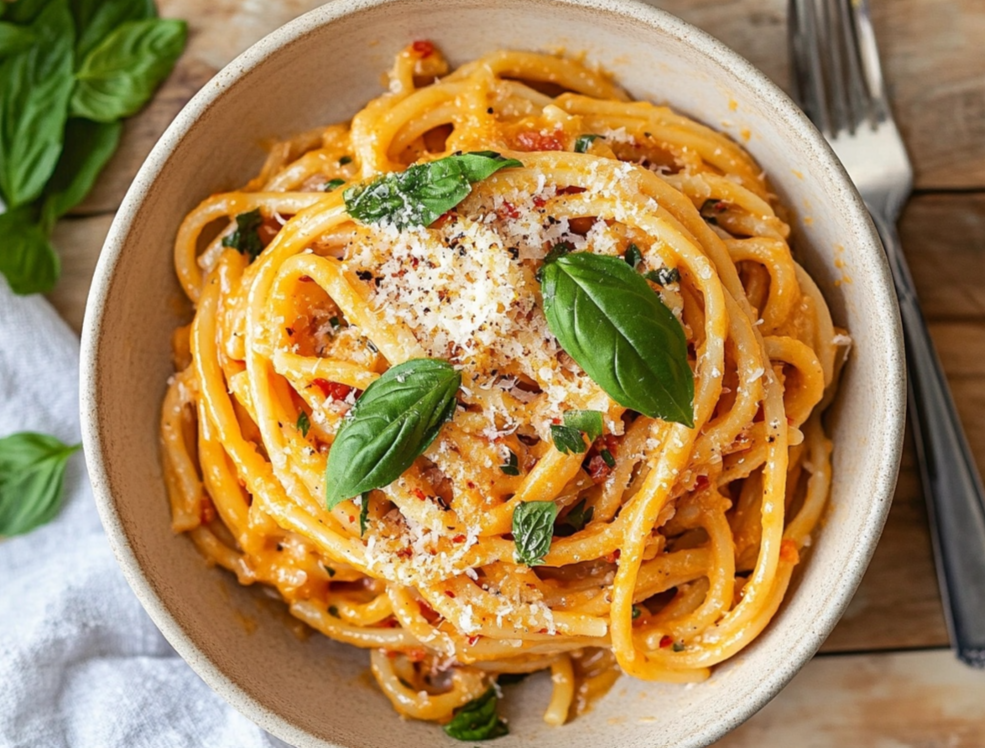 Zucchini Pasta with fresh vegetables and vibrant sauce.