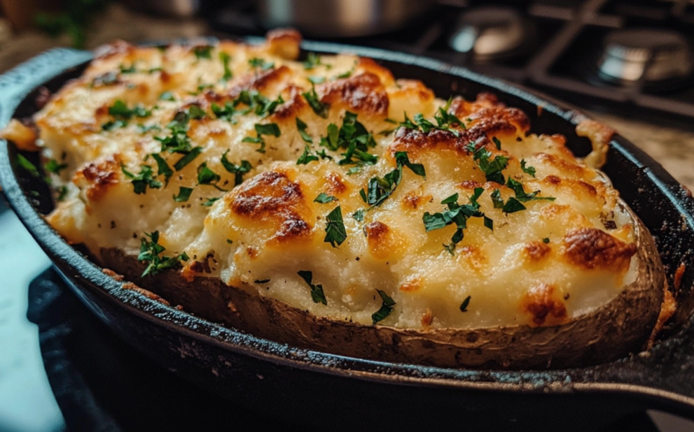 Perfect Baked Potato​ served with sour cream and chives.