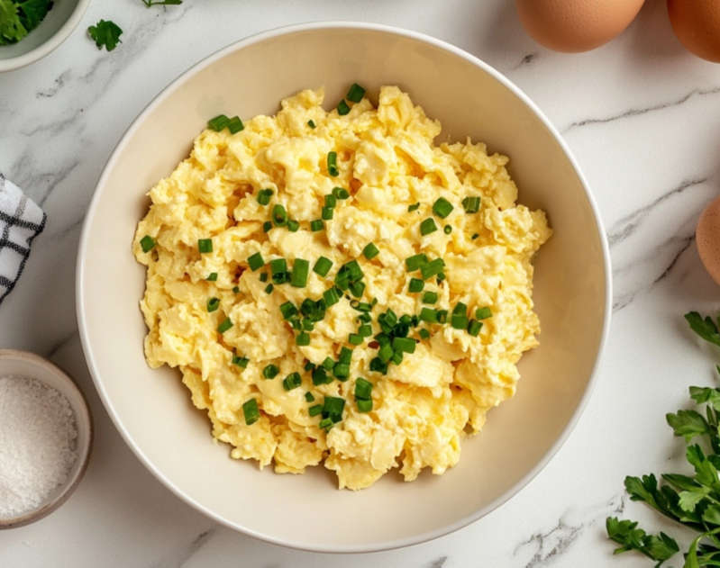 how to make scrambled eggs on a plate