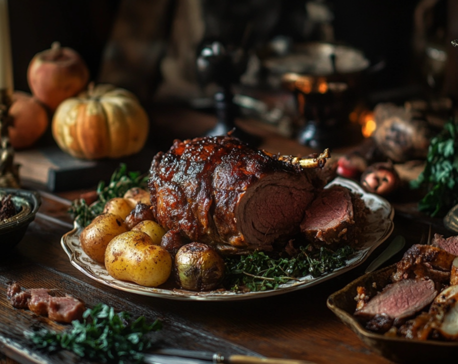 sunday roast arranged on a platter