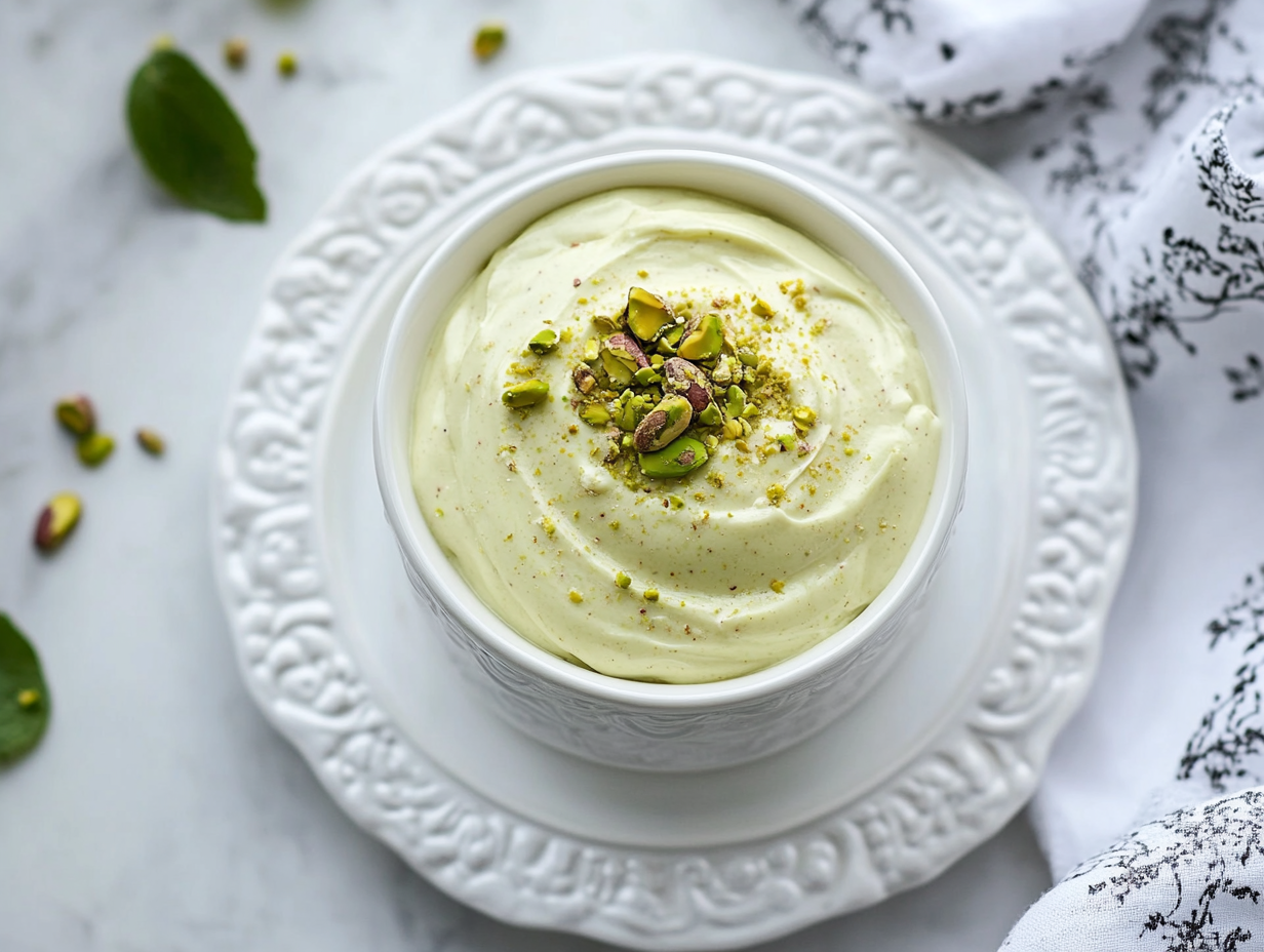 pistachio cream glass