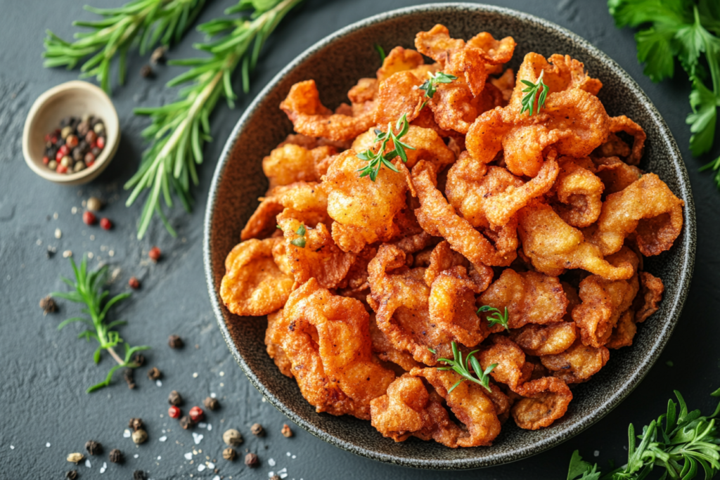 fried pork rinds closeup