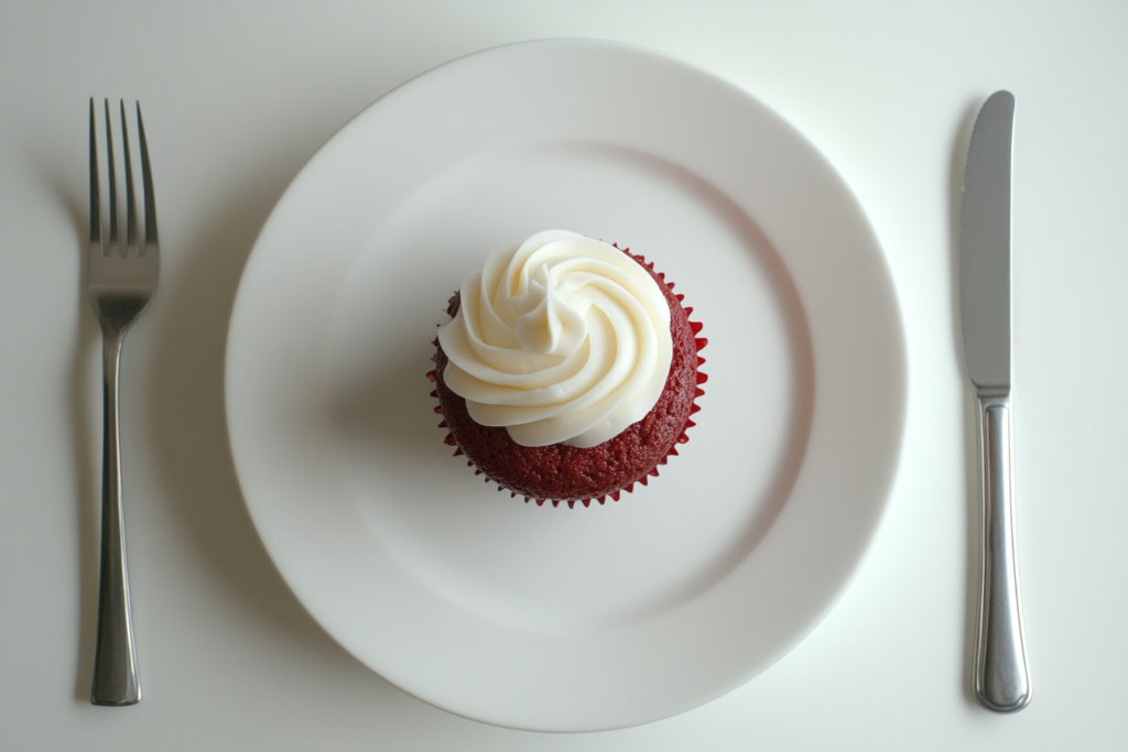 red velvet cupcakes closeup