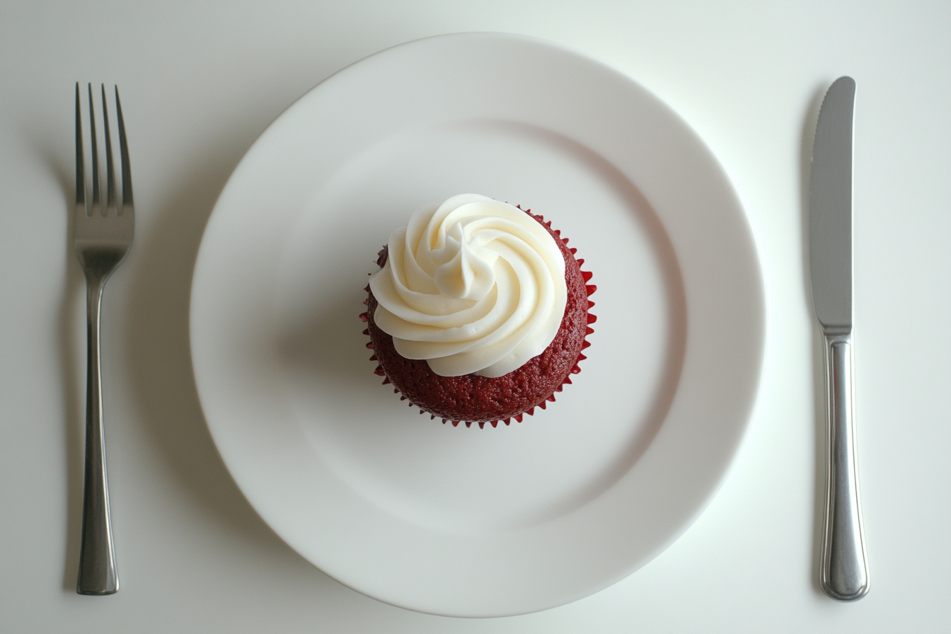 red velvet cupcakes closeup