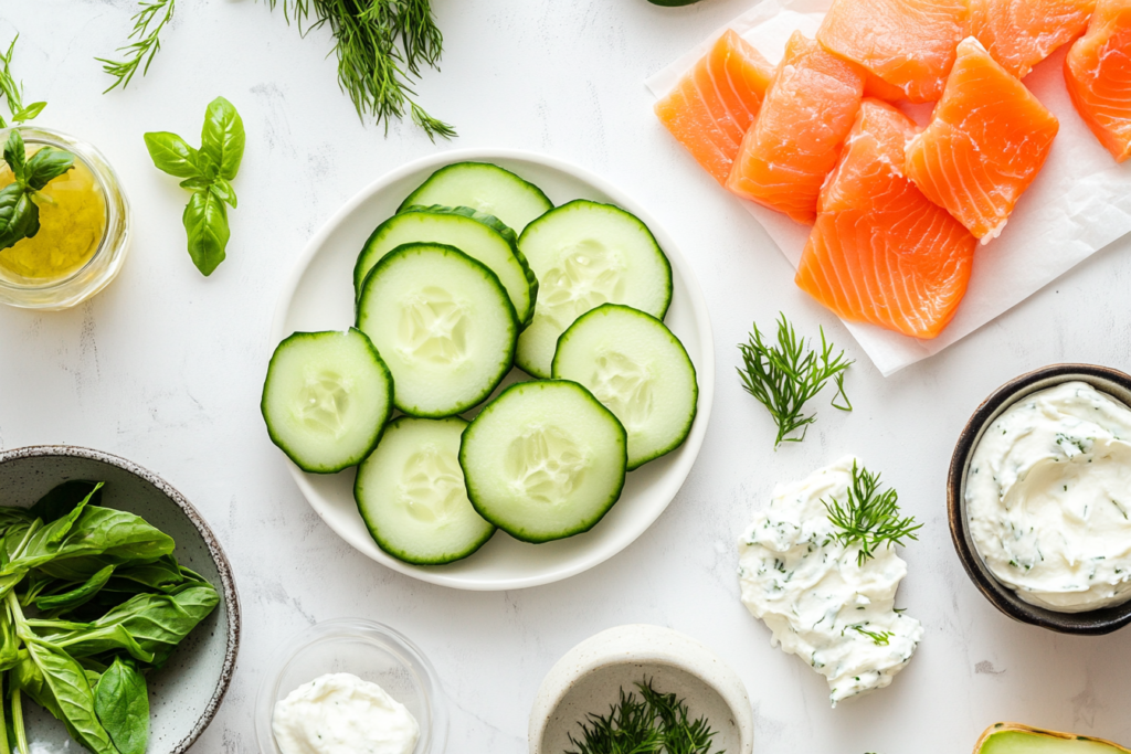 cucumber salmon bites ingredients